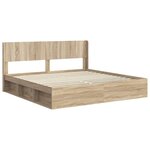 vidaXL Cadre de lit avec rangement et tête de lit Chêne Sonoma