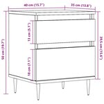 vidaXL Tables de chevet 2 Pièces chêne artisanal 40x35x50 cm