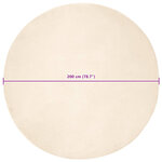 vidaXL Tapis en Fourrure Synthétique de Lapin Crème Ø 200 cm Polyester