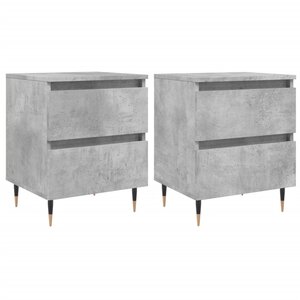 vidaXL Tables de chevet 2 Pièces gris béton 40x35x50 cm bois d’ingénierie