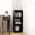 vidaXL Bibliothèque/Séparateur de pièce noir 40x35x103 cm pin massif