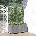 vidaXL Jardinière avec treillis Gris clair 80x40x136 cm PP