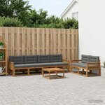 vidaXL Ensemble de canapés d'extérieur 7 Pièces Naturel et Anthracite