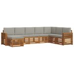 vidaXL Ensemble de canapés d'extérieur 8 pc Gris Naturel et Clair