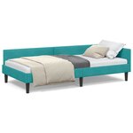 vidaXL Cadre de lit d'angle avec tête de lit Turquoise 80 x 200 cm