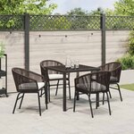 vidaXL Ensemble de salle à manger pour jardin 5 Pièces Marron