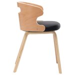 vidaXL Chaises à manger lot de 2 noir bois courbé et similicuir