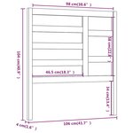 vidaXL Tête de lit Noir 106x4x104 cm Bois massif de pin