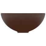 vidaXL Lavabo rond salle de bain Marron foncé mat 32 5x14 cm Céramique