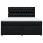 vidaXL Sommier à lattes de lit avec matelas Noir 180x200 cm Tissu