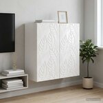 vidaXL Armoire Murale 59 x 31 x 60 cm Bois d'ingénierie Blanc brillant