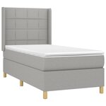 vidaXL Sommier à lattes de lit matelas LED Gris clair 100x200 cm Tissu