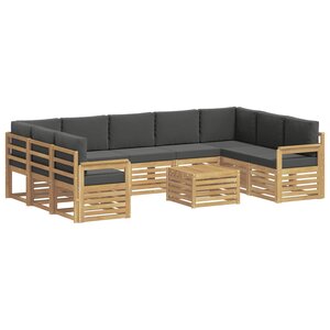 vidaXL Ensemble de canapés d'extérieur 10 pc Blanc et Anthracite