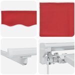 vidaXL Auvent Rétractable Rouge 400x200 cm Tissu et Polyester