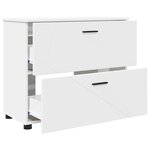 vidaXL Cabinet de salle de bain avec tiroir Blanc 76 5 x 35 x 64 cm