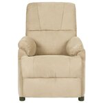 vidaXL Fauteuil inclinable crème tissu microfibre