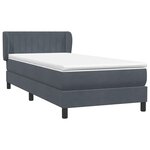 vidaXL Sommier à lattes de lit et matelas gris foncé 80x210 cm velours