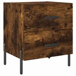 vidaXL Tables de chevet 2Pièces chêne fumé 40x35x47 5cm bois d’ingénierie