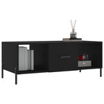 vidaXL Table basse noir 102x50x40 cm bois d'ingénierie