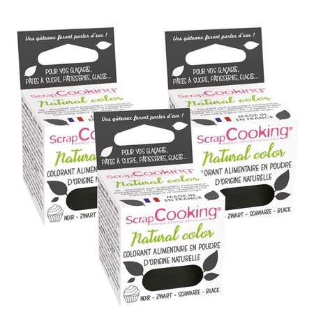SCRAPCOOKING Colorant alimentaire naturel en poudre Noir +