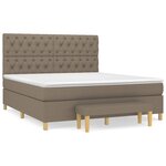 vidaXL Sommier à lattes de lit avec matelas Taupe 160x200 cm Tissu