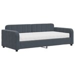 vidaXL Lit de jour avec matelas gris foncé 90x190 cm velours