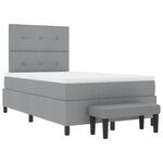 vidaXL Lit à ressorts avec matelas Gris clair 120 x 200 cm tissu