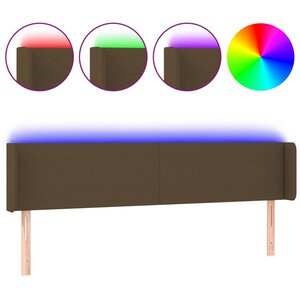 vidaXL Tête de lit à LED Marron foncé 183x16x78/88 cm Tissu