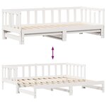 vidaXL Lit de jour avec gigogne et tiroirs sans matelas blanc 90x200cm