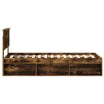 vidaXL Cadre de lit avec tête de lit Chêne fumé 75 x 190 cm Pin massif