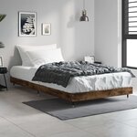 vidaXL Cadre de lit sans matelas chêne fumé 90x190cm bois d'ingénierie
