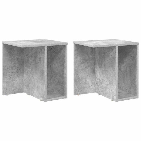 vidaXL Table d'appoint 2 Pièces Gris béton 37 x 32 x 40 cm