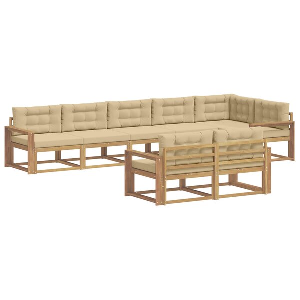vidaXL Ensemble de canapés d'extérieur 6 pc Blanc et Beige Polyester