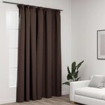 vidaXL Rideau occultant d'aspect de lin avec crochets Taupe 290x245 cm