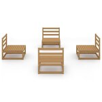Salon de jardin meuble d'extérieur ensemble de mobilier 4 pièces marron miel bois de pin massif 02_0016258