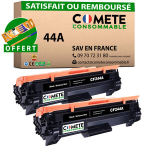 44A - 2 Toners Compatibles avec HP 44A CF244A - Noir - COMETE