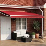 vidaXL Auvent rétractable électrique Rouge et Blanc 4 × 3 m