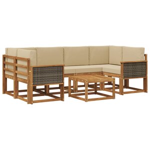 vidaXL Ensemble de canapés d'extérieur 5 pc Naturel