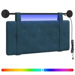 vidaXL Tête de lit suspendue Avec lumière LED Bleu Velours