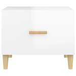 vidaXL Tables basses 2 Pièces blanc brillant 50x50x40cm bois d'ingénierie