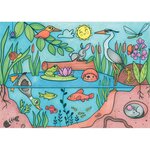 Rouleau fresque à colorier  35 cm x 5 m thème l'écosystème