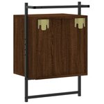 vidaXL Table de chevet murale 2 Pièces chêne marron 40x30x61 cm