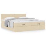 VidaXL Cadre de lit ottoman avec matelas crème 200x200cm tissu
