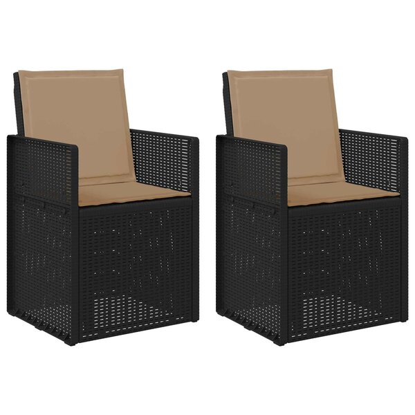 vidaXL Chaises de jardin salle à manger 2 Pièces Anthracite et taupe PP
