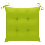 Vidaxl chaises de jardin 2 pièces avec coussins vert vif teck massif