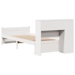 vidaXL Lit bibliothèque sans matelas blanc 90x200cm bois de pin massif