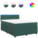 vidaXL Sommier à lattes de lit et matelas Vert foncé 140x190cm Velours