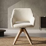 Chaise rembourrée Tissu Teddy Blanc