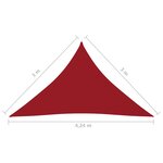 vidaXL Voile de parasol Tissu Oxford triangulaire 3x3x4 24 m Rouge