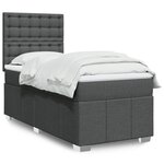 vidaXL Sommier à lattes de lit et matelas Gris foncé 90x190 cm Tissu
